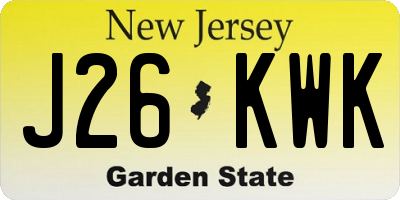 NJ license plate J26KWK