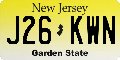 NJ license plate J26KWN