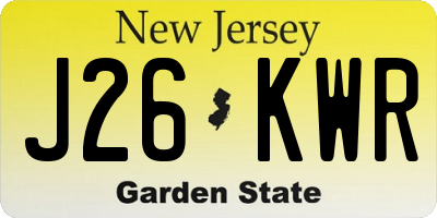NJ license plate J26KWR