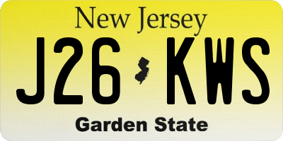 NJ license plate J26KWS