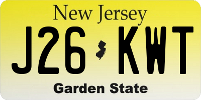 NJ license plate J26KWT