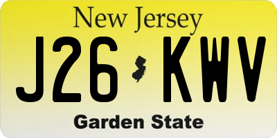 NJ license plate J26KWV