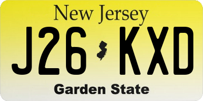 NJ license plate J26KXD
