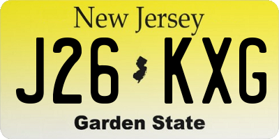 NJ license plate J26KXG