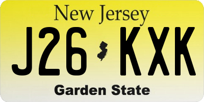 NJ license plate J26KXK