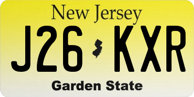 NJ license plate J26KXR