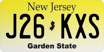 NJ license plate J26KXS