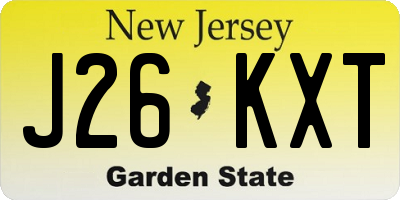 NJ license plate J26KXT