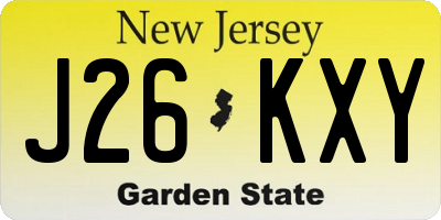NJ license plate J26KXY
