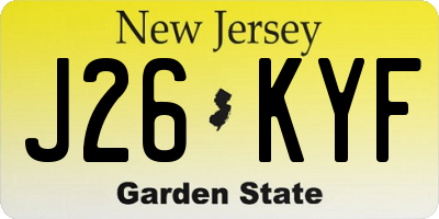 NJ license plate J26KYF