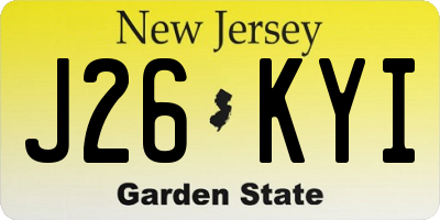 NJ license plate J26KYI