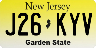 NJ license plate J26KYV