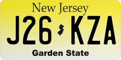 NJ license plate J26KZA