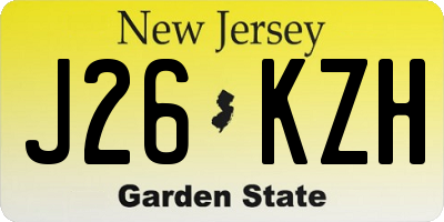 NJ license plate J26KZH