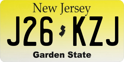 NJ license plate J26KZJ