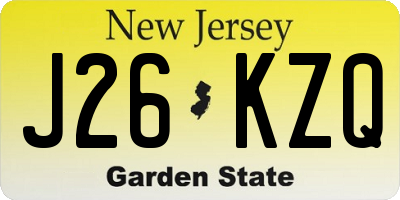 NJ license plate J26KZQ