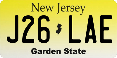 NJ license plate J26LAE