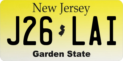 NJ license plate J26LAI