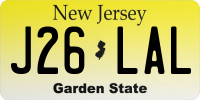 NJ license plate J26LAL