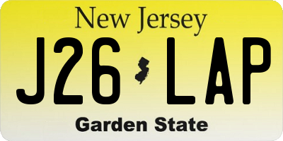 NJ license plate J26LAP