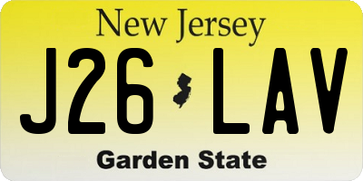 NJ license plate J26LAV