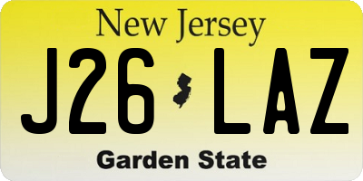 NJ license plate J26LAZ