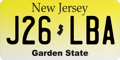NJ license plate J26LBA