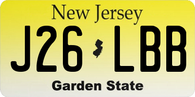 NJ license plate J26LBB