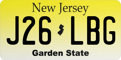 NJ license plate J26LBG