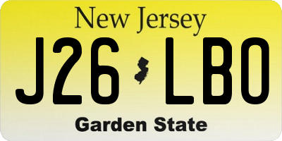 NJ license plate J26LBO