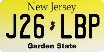 NJ license plate J26LBP
