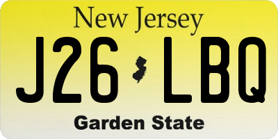 NJ license plate J26LBQ
