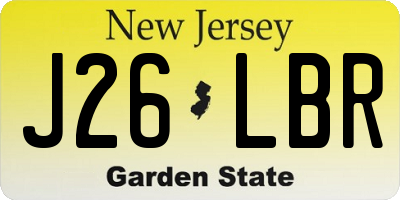 NJ license plate J26LBR
