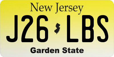 NJ license plate J26LBS