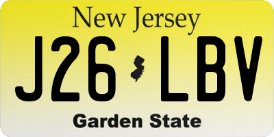 NJ license plate J26LBV