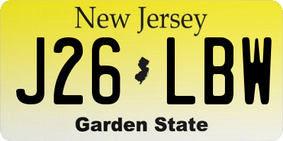 NJ license plate J26LBW