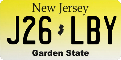 NJ license plate J26LBY