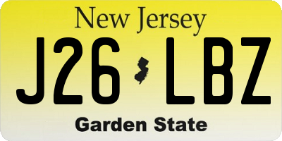 NJ license plate J26LBZ