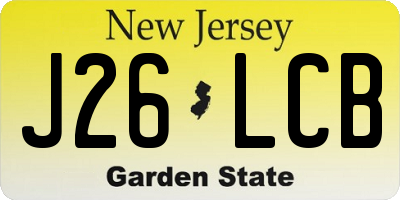 NJ license plate J26LCB