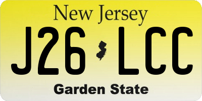 NJ license plate J26LCC