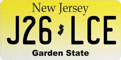 NJ license plate J26LCE