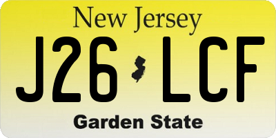 NJ license plate J26LCF