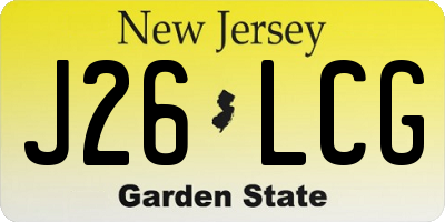 NJ license plate J26LCG