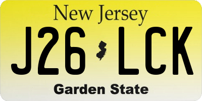 NJ license plate J26LCK