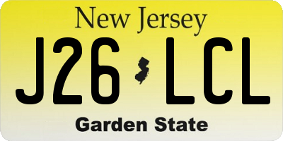 NJ license plate J26LCL
