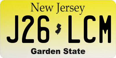 NJ license plate J26LCM