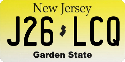 NJ license plate J26LCQ