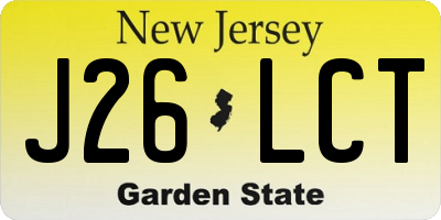 NJ license plate J26LCT
