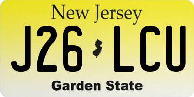 NJ license plate J26LCU