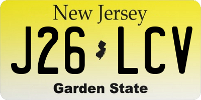 NJ license plate J26LCV